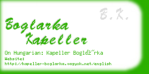 boglarka kapeller business card